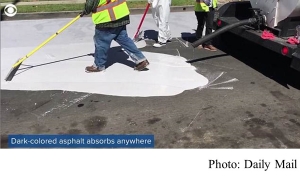 Los Angeles paints its streets WHITE to beat sizzling summer heat as part of 20-year plan to combat the effects of climate change (Daily Mail  - 20180410)