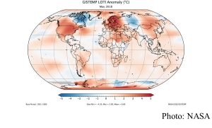 May 2018 was fourth warmest May on record (NASA - 20180618)