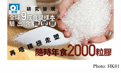全球9成食鹽含微塑膠　部分於香港有售　每年人均或攝入2000膠粒 (HK01 - 20181019)