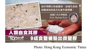 9成食鹽含可致癌微塑膠　中國和台灣出產食鹽高危 (Hong Kong Economic Times - 20181019)
